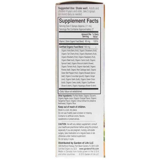 Vitamin C 60 Mg Organic Spray, GOLM
